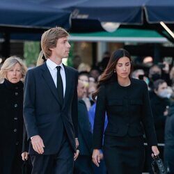 Chantal Hochuli, Christian de Hannover y Sassa de Osma en el funeral de Constantino de Grecia