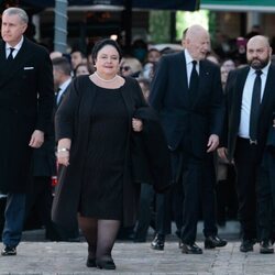 Radu de Rumanía, María de Rusia y Simeón de Bulgaria en el funeral de Constantino de Grecia