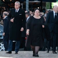 Radu de Rumanía, María de Rusia y Simeón de Bulgaria en el funeral de Constantino de Grecia