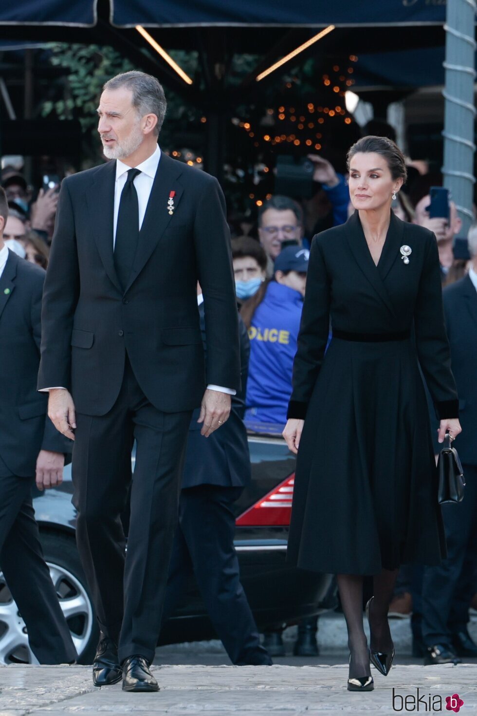 Los Reyes Felipe y Letizia en el funeral de Constantino de Grecia