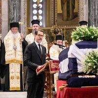 Pablo de Grecia en su discurso en el funeral de Constantino de Grecia