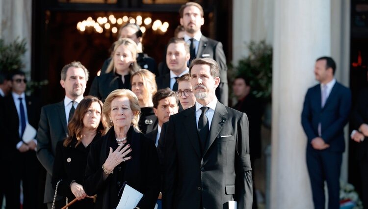 La Familia Real Griega tras el funeral de Constantino de Grecia