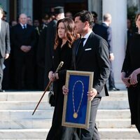 Alexia de Grecia y Carlos Morales y Nicolás y Tatiana de Grecia en el funeral de Constantino de Grecia