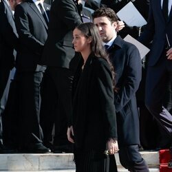 Froilán y Victoria Federica a la salida del funeral de Constantino de Grecia