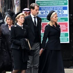 Ana María de Grecia y Pablo y Marie Chantal de Grecia en el funeral de la Reina Isabel II