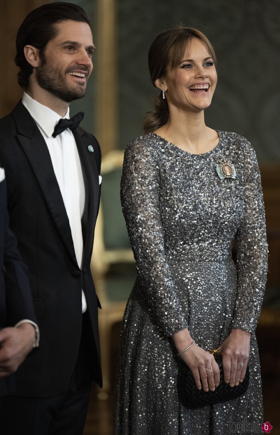 Carlos Felipe y Sofia de Suecia en la cena de gala por el comienzo del año del Jubileo del Rey de Suecia