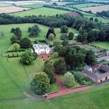 Vista aérea de los terrenos de Chyknell Hall, el palacete inglés de Corinna Larsen en Inglaterra