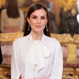 La Reina Letizia en la recepción del Palacio Real para recibir al Cuerpo Diplomático