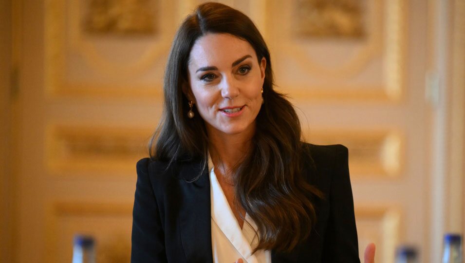 Kate Middleton durante su reunión en el Castillo de Windsor para hablar con expertos sobre la infancia