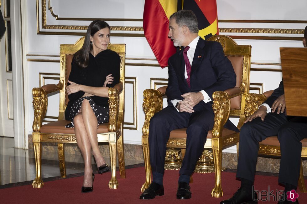 Los Reyes Felipe y Letizia en el Palacio Presidencial de Luanda en Angola
