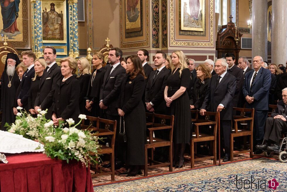 Familia Real Griega en la misa funeral de Constantino de Grecia
