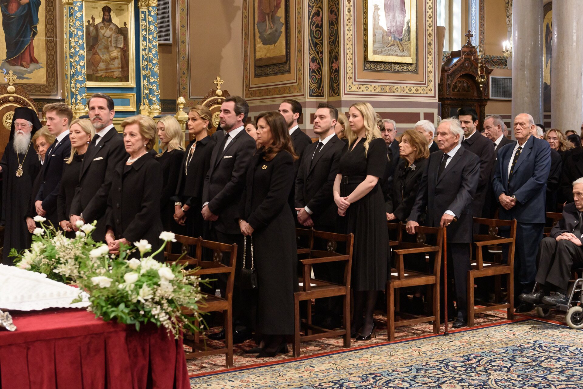 Familia Real Griega en la misa funeral de Constantino de Grecia