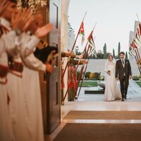 Iman de Jordania y Jameel Alexander Thermiotis en la celebración de su boda