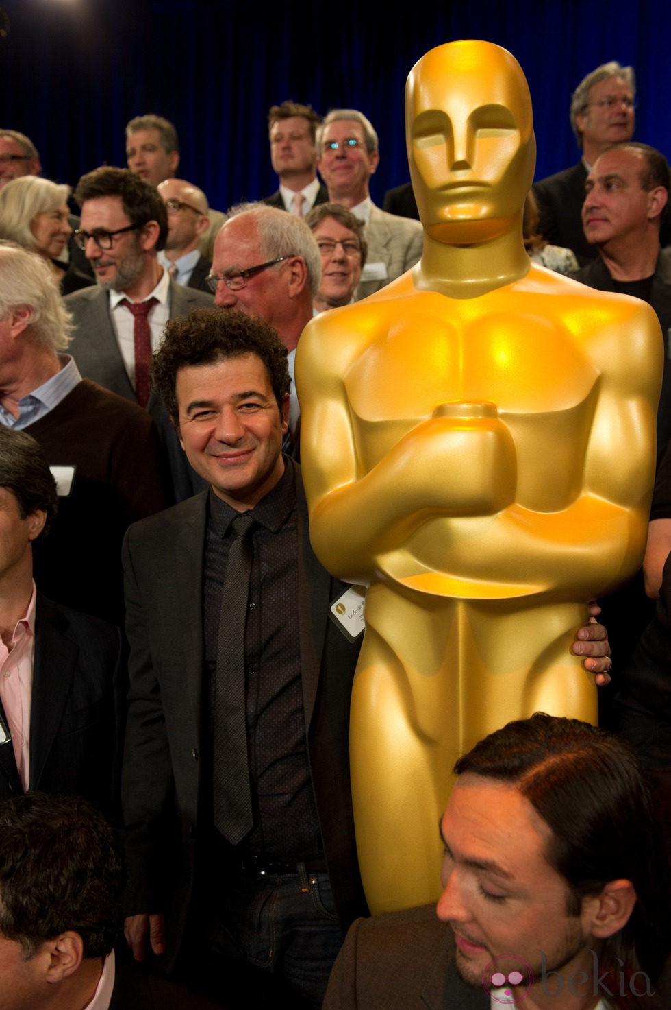 Ludovic Bource, compositor de la banda sonora de 'The Artist', en la comida de los nominados a los Oscar 2012