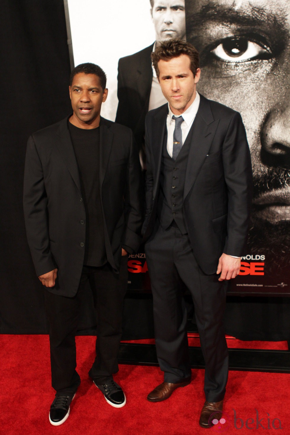Denzel Washington y Ryan Reynolds en el estreno de 'El invitado'