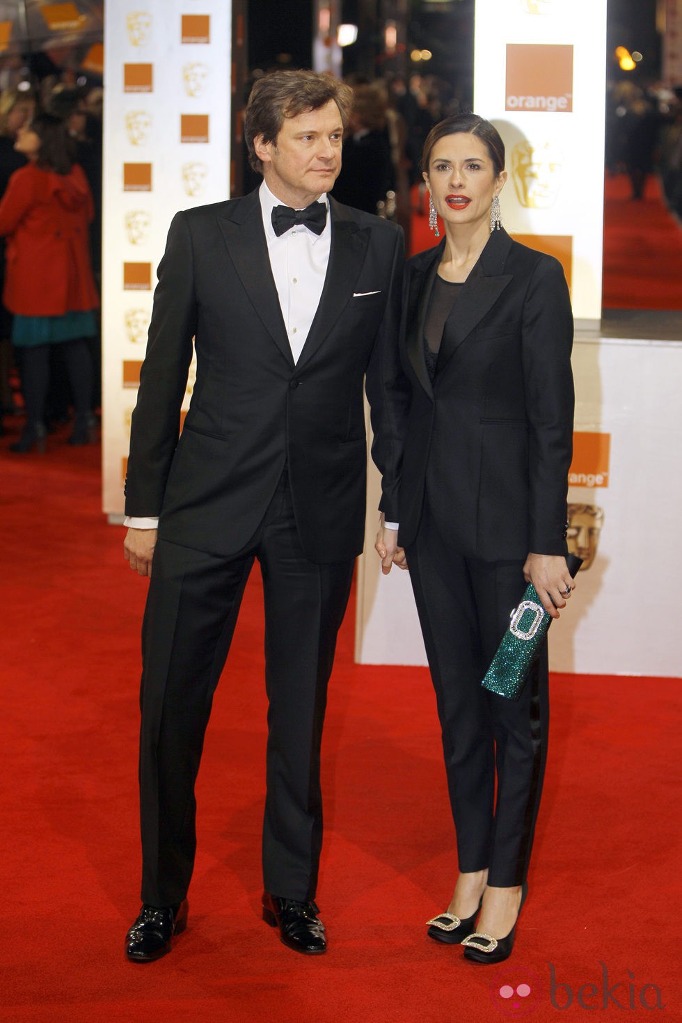 Colin Firth y su mujer Livia Giuggioli en los Bafta 2012