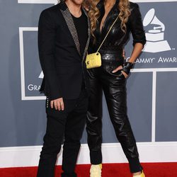 David Guetta con su mujer en los Grammy 2012