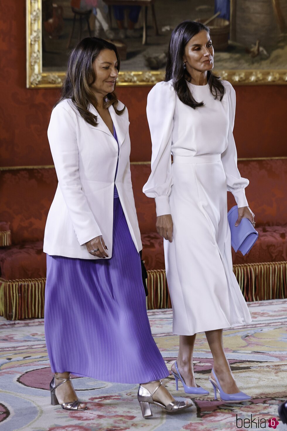 Rosángela Lula da Silva y la Reina Letizia en el Palacio Real