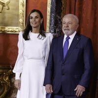 La Reina Letizia y Lula da Silva en el Palacio Real