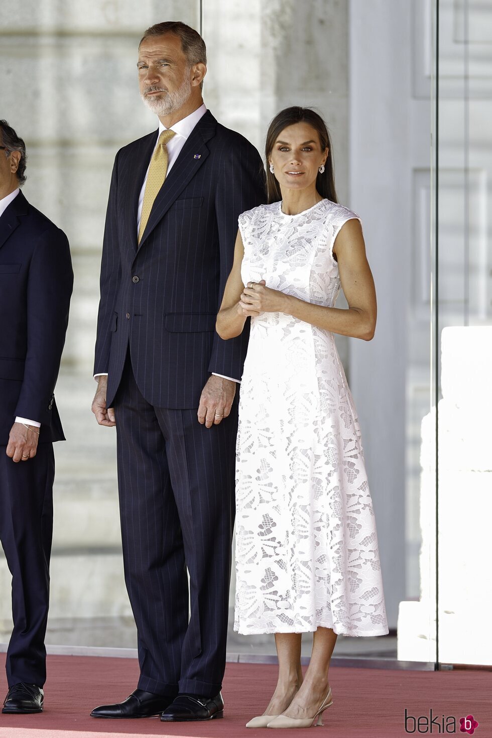 Los Reyes Felipe y Letizia en el recibimiento al Presidente de Colombia por su Visita de Estado a España