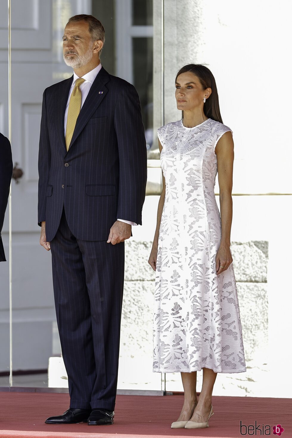 Los Reyes Felipe y Letizia en el recibimiento a Gustavo Petro por su Visita de Estado a España