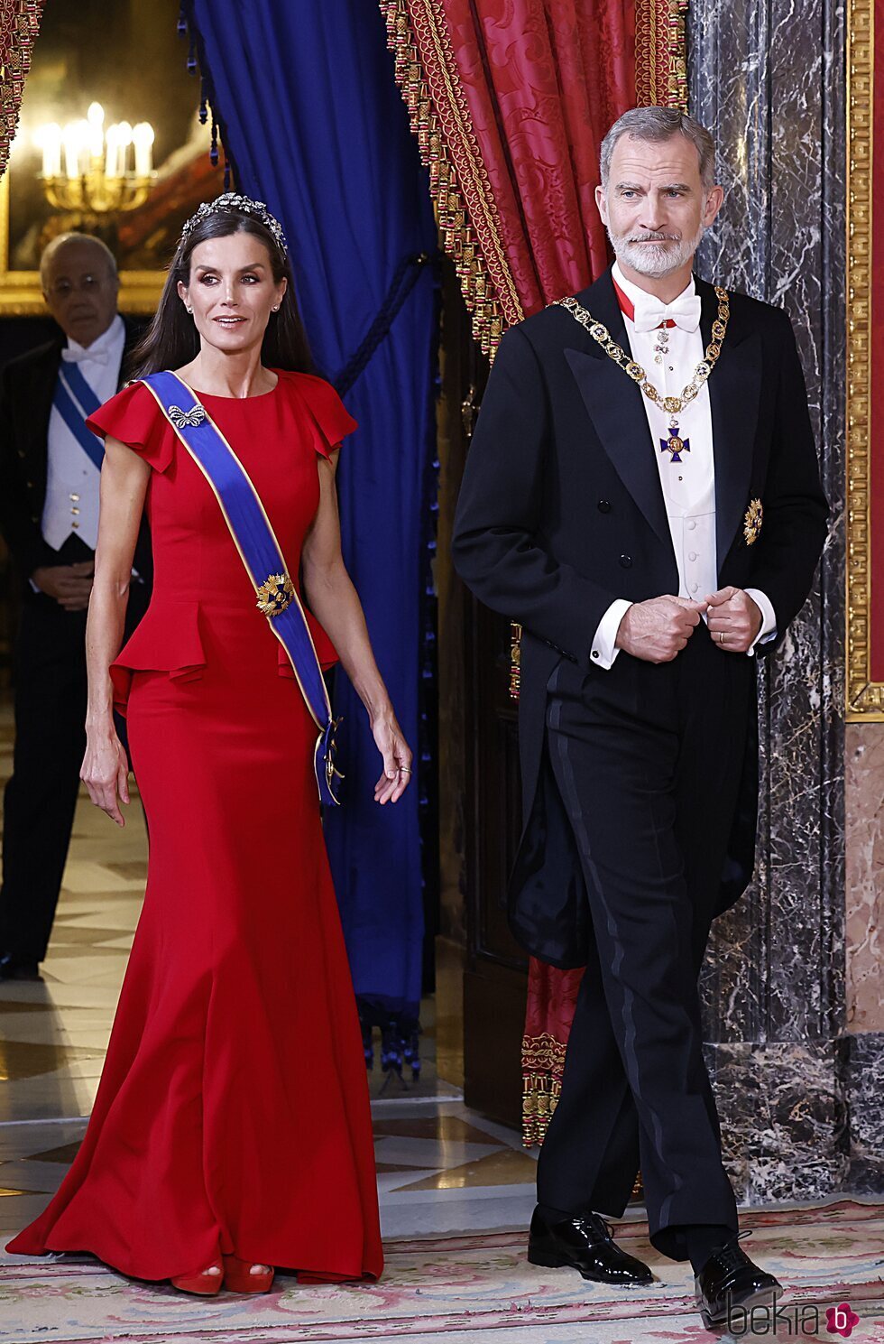 Los Reyes Felipe y Letizia en la cena de gala al Presidente de Colombia, Gustavo Petro