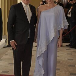 Alberto y Charlene de Mónaco en la recepción previa a la coronación de Carlos III