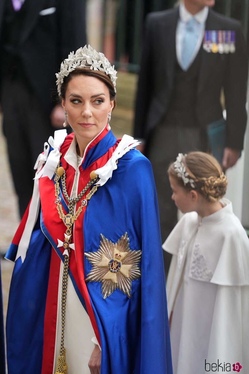 Kate Middleton entrando a la Abadía de Westminster para la Coronación
