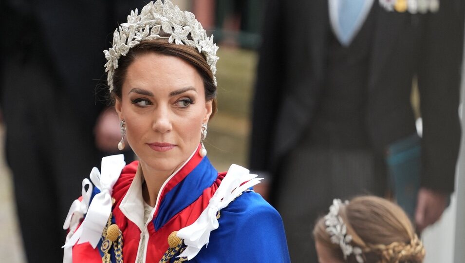 Kate Middleton entrando a la Abadía de Westminster para la Coronación