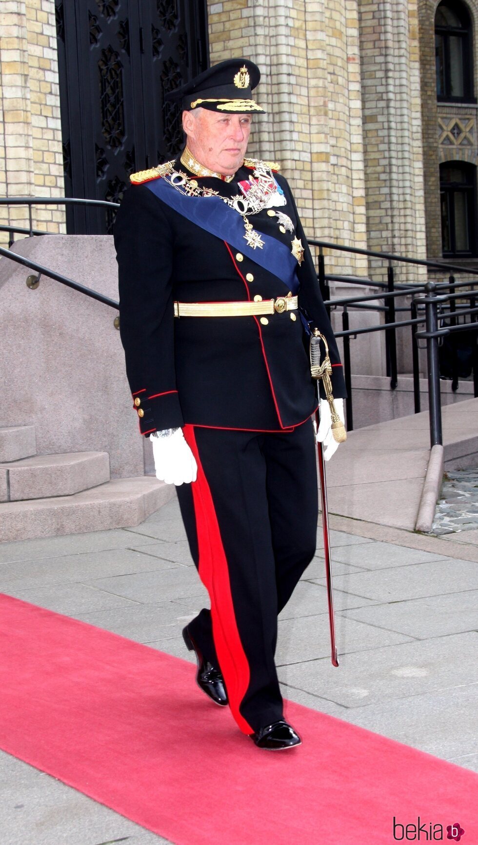 Harald de Noruega en la ceremonia de apertura del Parlamento de Noruega