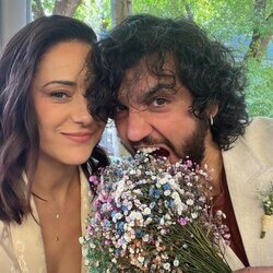 Fran Perea y Luz Valdenebro el día de su boda