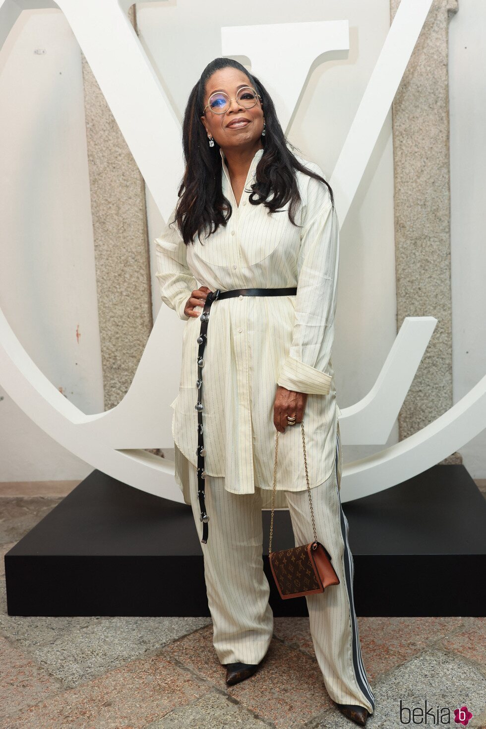 Oprah Winfrey en el desfile de Louis Vuitton en Isola Bella