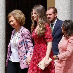 La Princesa Leonor y sus abuelos en la Confirmación de la Infanta Sofía