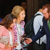 La Reina Sofía, Paloma Rocasolano y Jesús Ortiz en la Confirmación de la Infanta Sofía