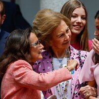 Paloma Rocasolano, la Reina Sofía, la Infanta Sofía y la Reina Letizia en la Confirmación de la Infanta Sofía