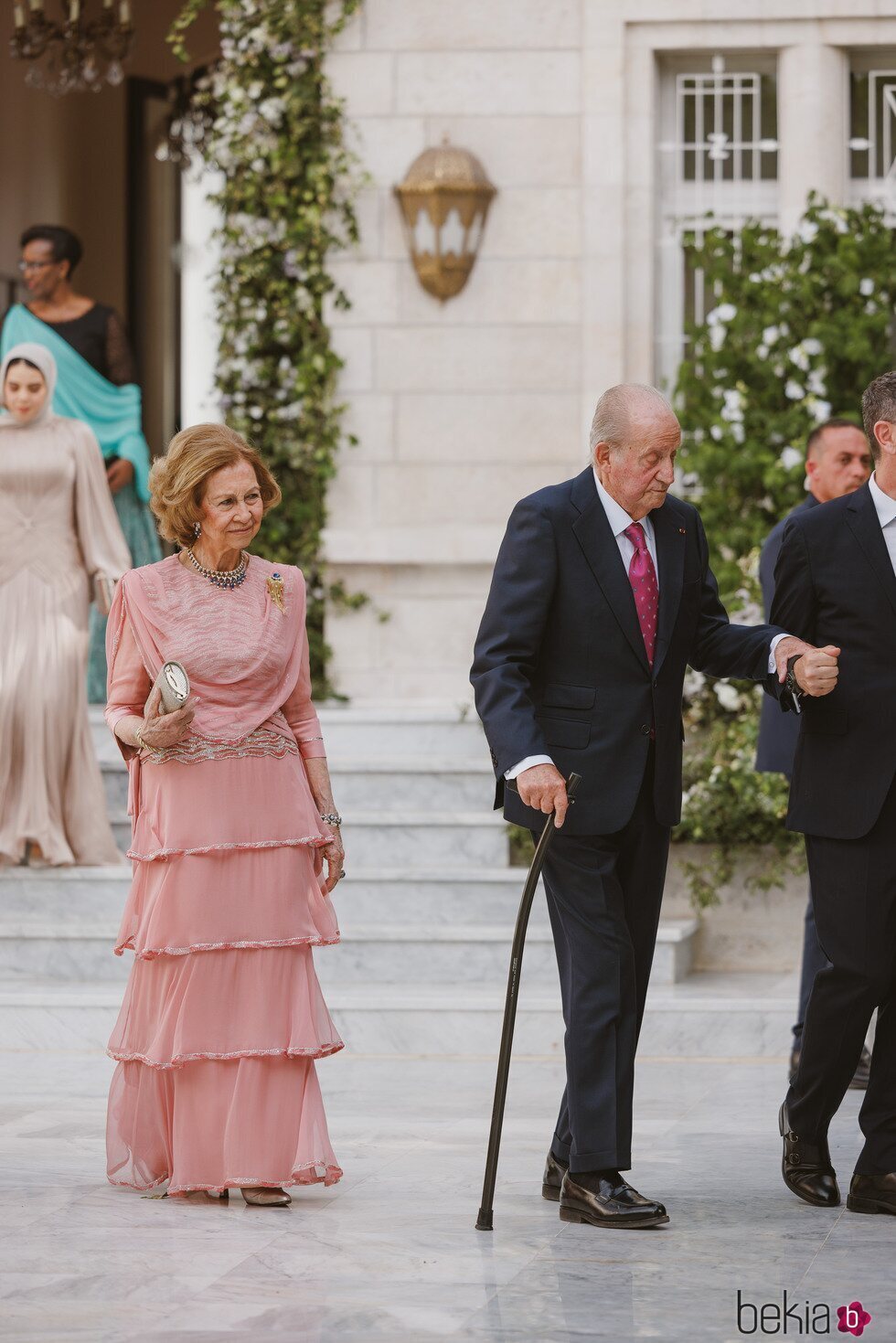 Los Reyes Juan Carlos y Sofía en la boda de Hussein y Rajwa de Jordania