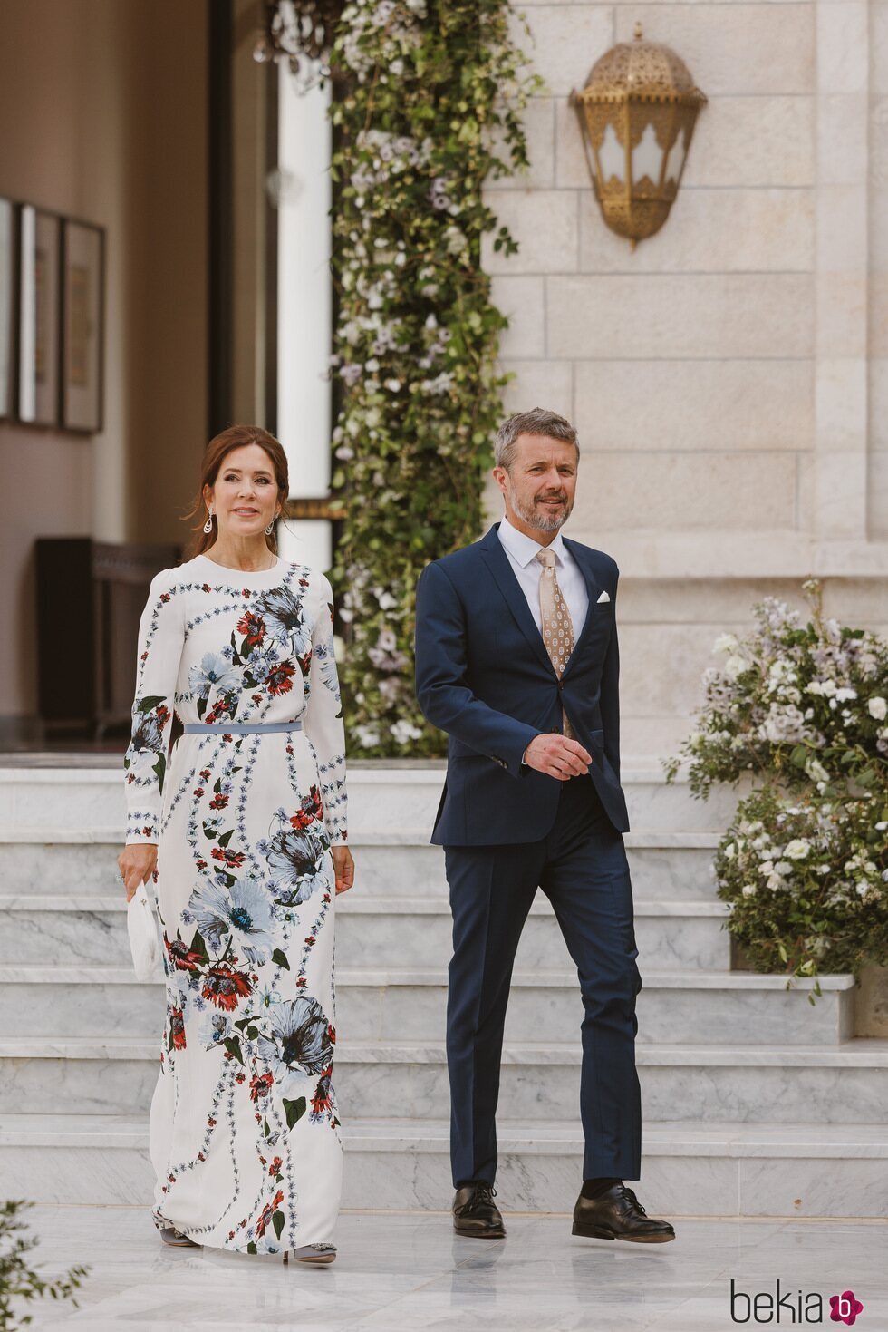 Federico y Mary de Dinamarca en la boda de los Príncipes Hussein y Rajwa de Jordania
