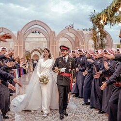 Hussein y Rajwa de Jordania en la recepción de su boda