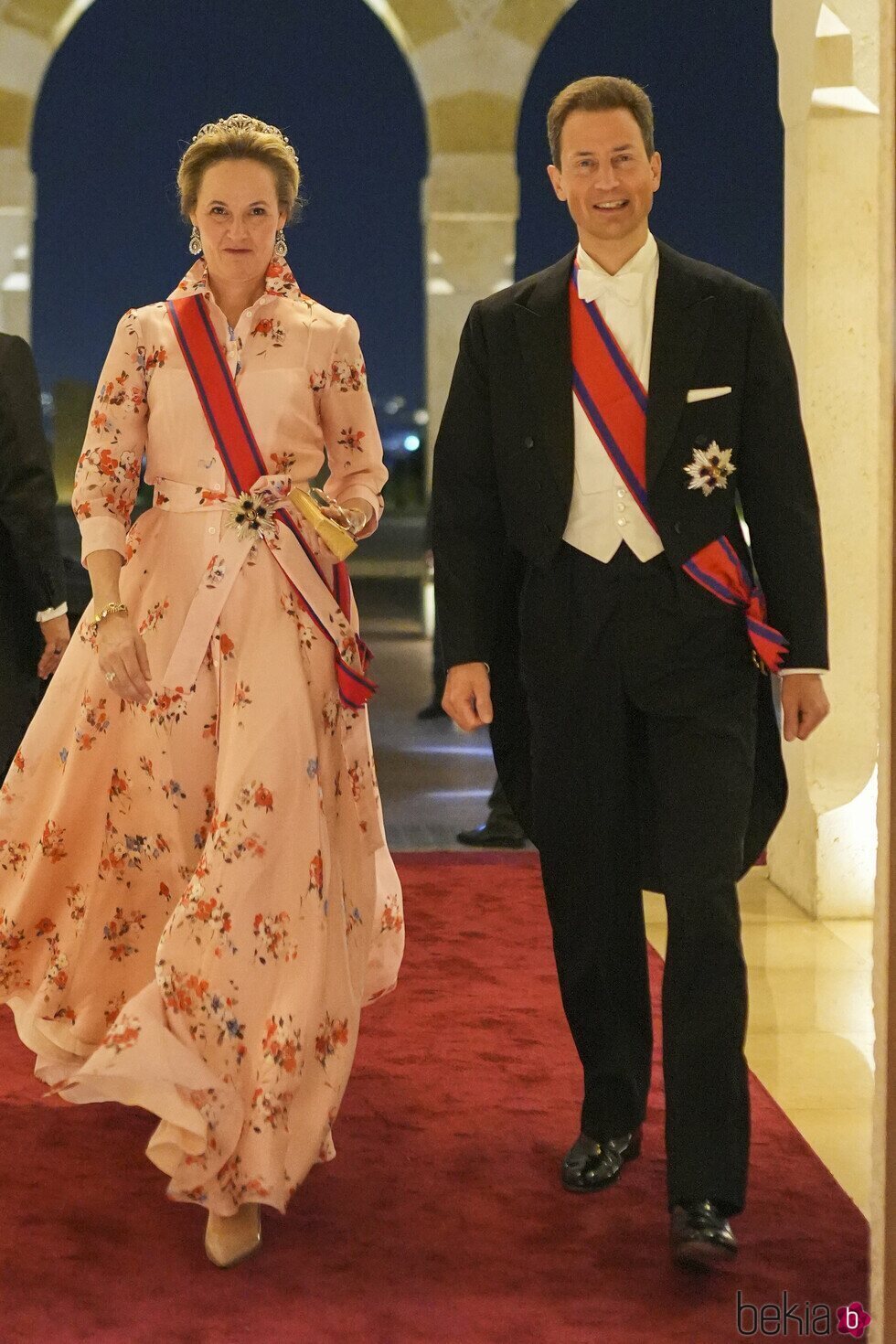 Alois y Sophie de Liechtenstein en la recepción por la boda de Hussein y Rajwa de Jordania