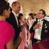 El Príncipe Guillermo y Victoria y Daniel de Suecia en la recepción por la boda de Hussein y Rajwa de Jordania