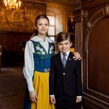 Estelle y Oscar de Suecia en el Castillo de Gripsholm
