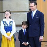 Daniel de Suecia y sus hijos Estelle y Oscar en el Día Nacional de Suecia 2023
