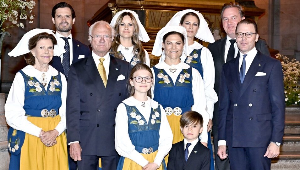 Los miembros de la Casa Real Sueca y Chris O'Neill en el Día Nacional de Suecia 2023