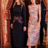 Rania de Jordania y la Reina Letizia en el almuerzo a los Reyes de Jordania en el Palacio Real