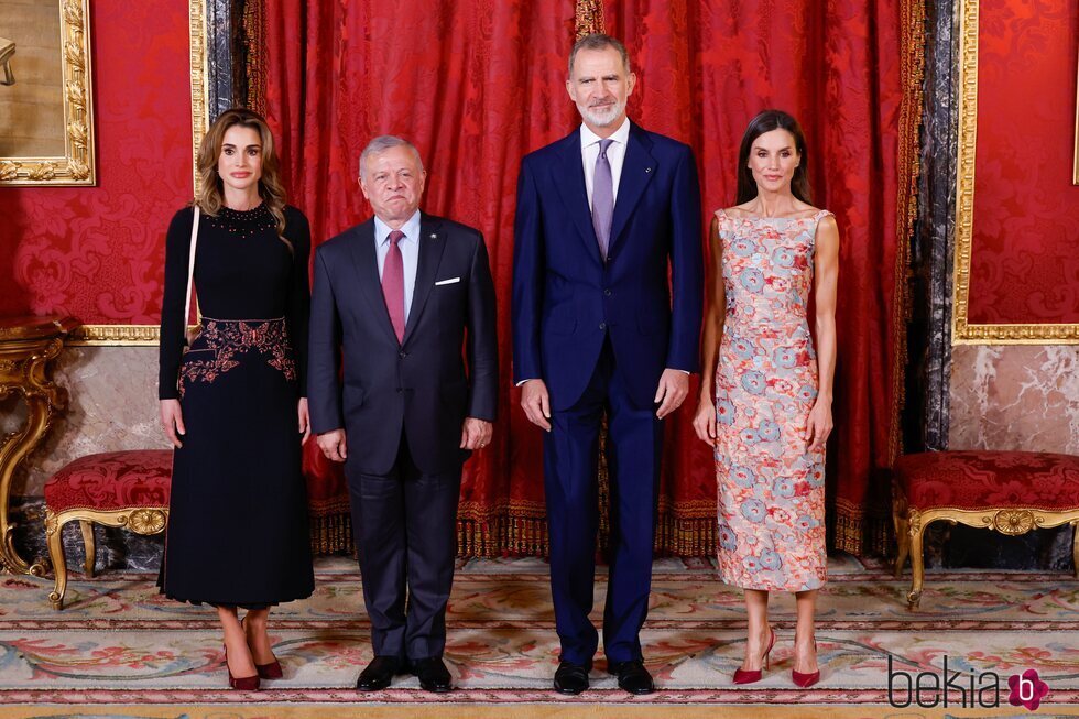 Los Reyes Felipe y Letizia y Abdalá y Rania de Jordania en el almuerzo a los Reyes de Jordania en el Palacio Real