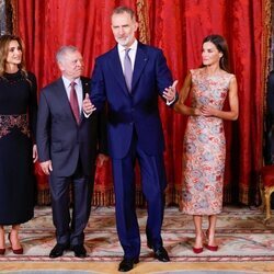 Los Reyes Felipe y Letizia con los Reyes de Jordania y su hijo Hashem de Jordania en el Palacio Real