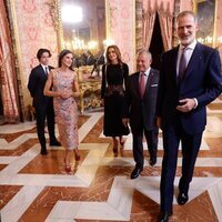 Los Reyes Felipe y Letizia con Abdalá y Rania de Jordania y Hashem de Jordania en un almuerzo en el Palacio Real