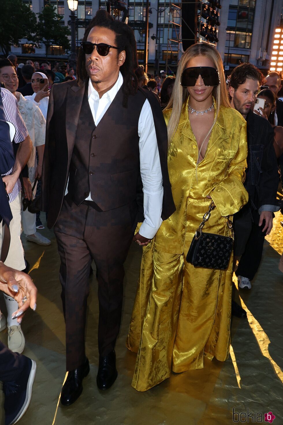 Beyonce y Jay Z en el desfile de Louis Vuitton en París