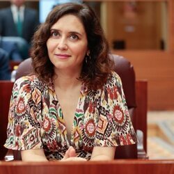 Isabel Díaz Ayuso en la Asamblea de Madrid tras sufrir un aborto