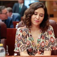 Isabel Díaz Ayuso en su regreso a la Asamblea de Madrid tras sufrir un aborto